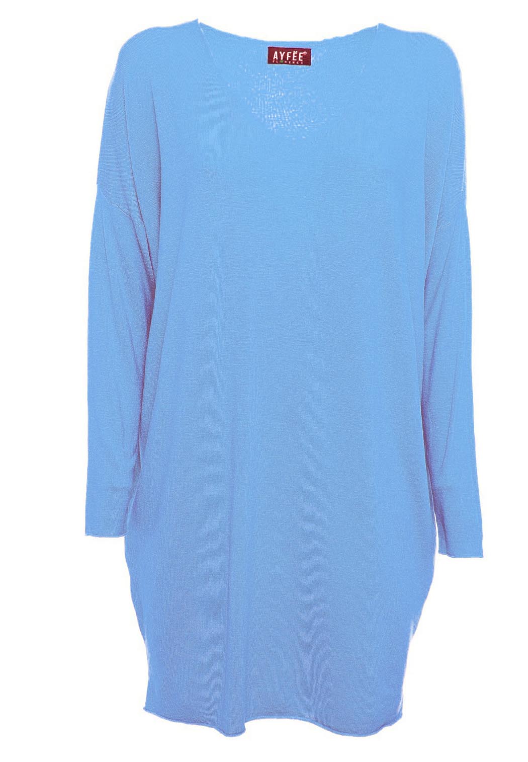 MAGLIA SCOLLO A V T.U.55%VI 35%NY 10%PL MADE IN ITALY
